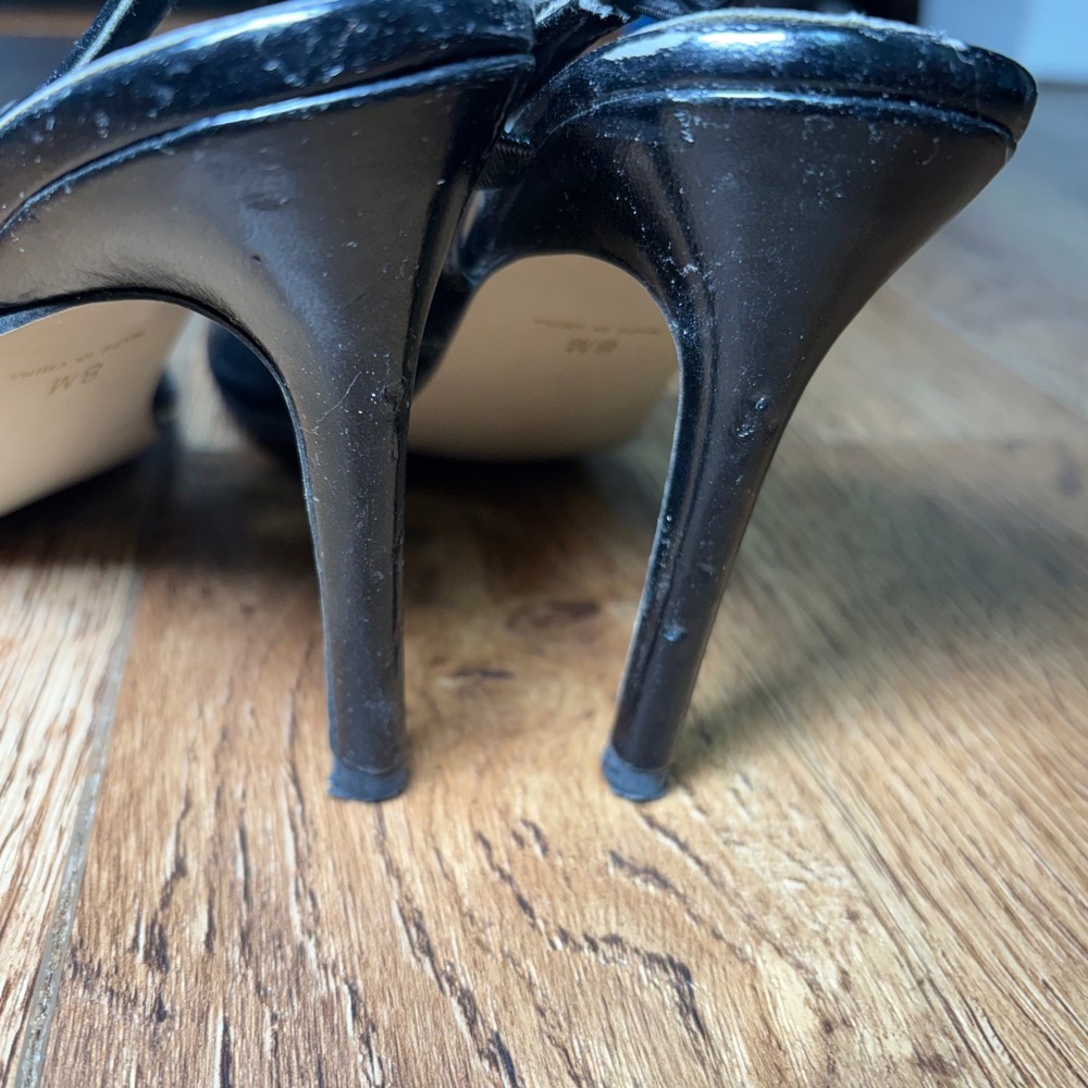 Pierre Dumas Max Black Pointed Toe Slingback Stiletto Pumps Heels 8M - Picture 10 of 10
